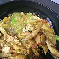 4:Blanch bell pepper briefly