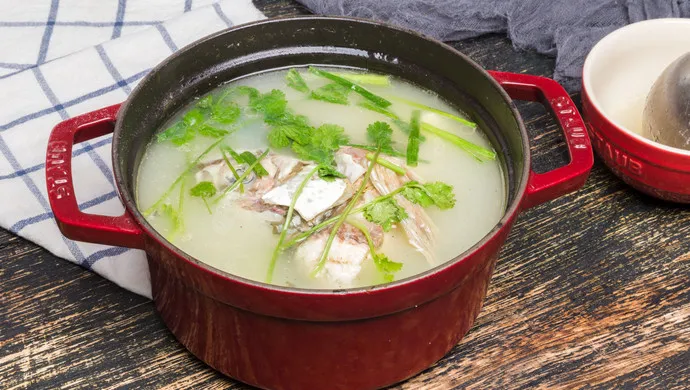 Creamy Ginger Fish Head Soup with Soft Tofu