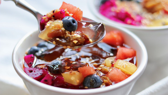 Fruit Jelly Dessert Recipe (水果冰粉)