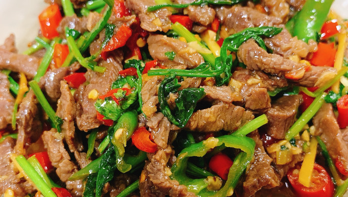 Stir-Fried Beef with Chilies & Cilantro Recipe (小炒黄牛肉)